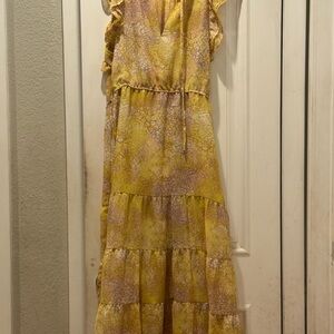 BB Dakota by Steve Madden Yellow and Purple Maxi Dress